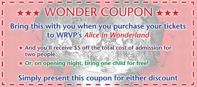 Alice in Wonderland Coupon Flyer